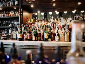 a wine counter