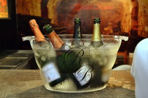 chilled wine in a bucket