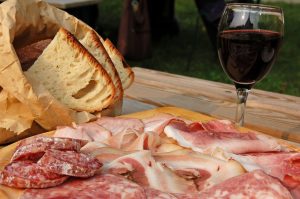 bacon and wine