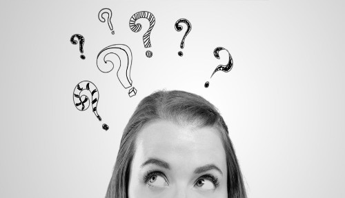 Girl with lots of questions on her head - literally!